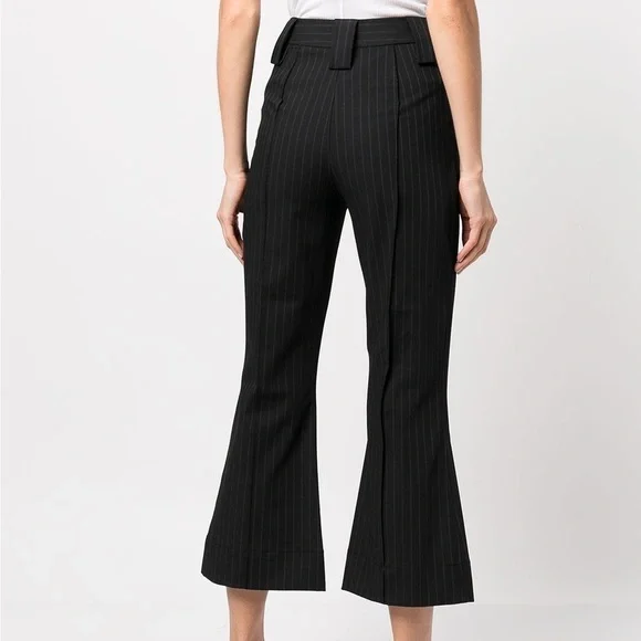 Ganni Pants Pinstripe Flared‎ Kick Trousers 36 - Picture 4 of 13